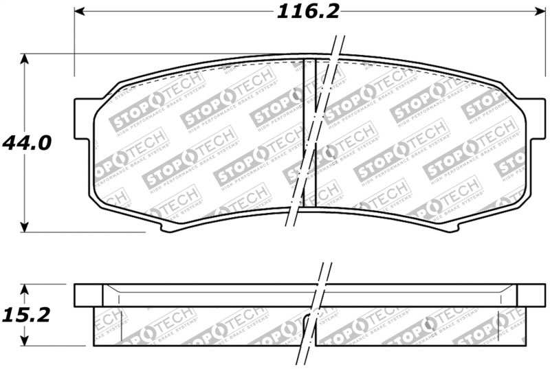 Stoptech 308.06060 | StopTech Street Brake Pads Toyota FJ Cruiser, Rear; 2007-2014