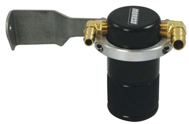 Moroso 85651 | 07-14 Toyota Tundra Air/Oil Separator Catch Can - Small Body - Billet Aluminum - Black Finish; 2007-2014