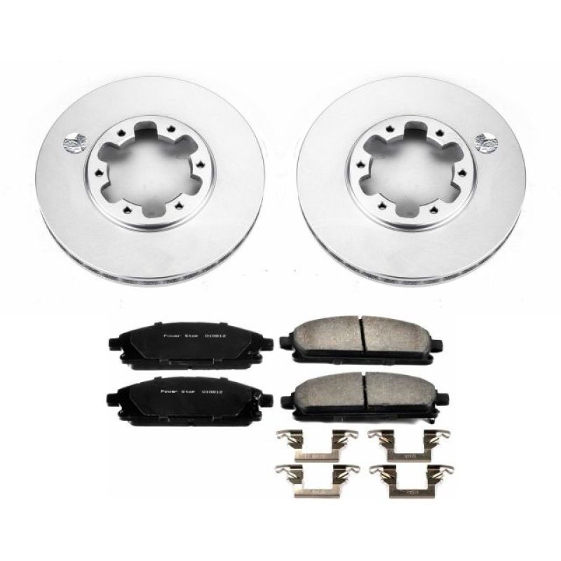 PowerStop crk1175 | Power Stop 96-98 Nissan Pathfinder Front Z17 Evolution Geomet Coated Brake Kit; 1996-1998