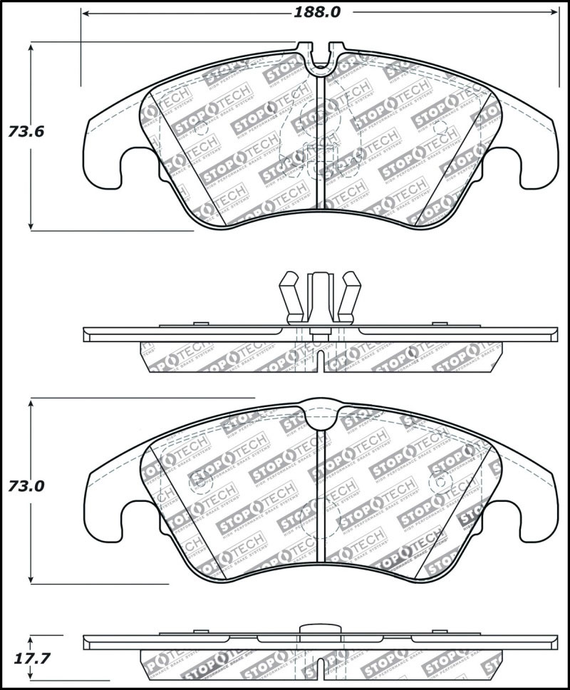 Stoptech 309.13220 | StopTech Sport Brake Pads Audi A4 300mm Rear Disc, Front; 2013-2016