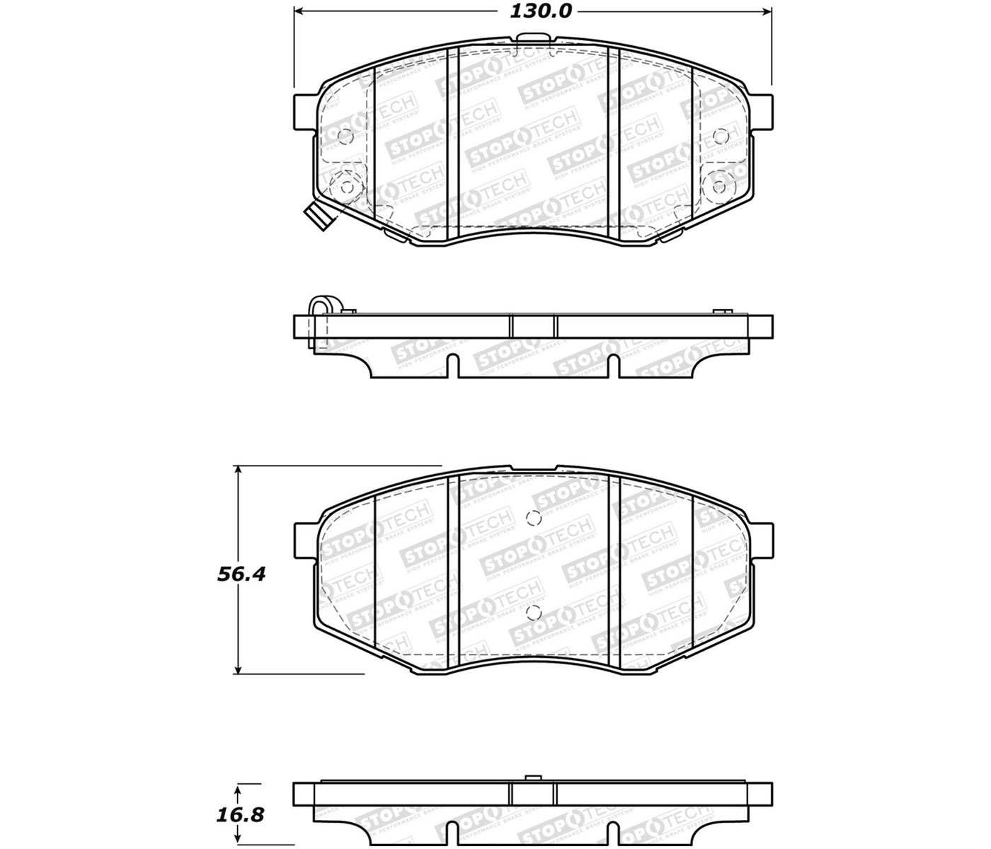 Stoptech 308.14470 | StopTech Street Brake Pads Hyundai Tucson, Front; 2010-2010