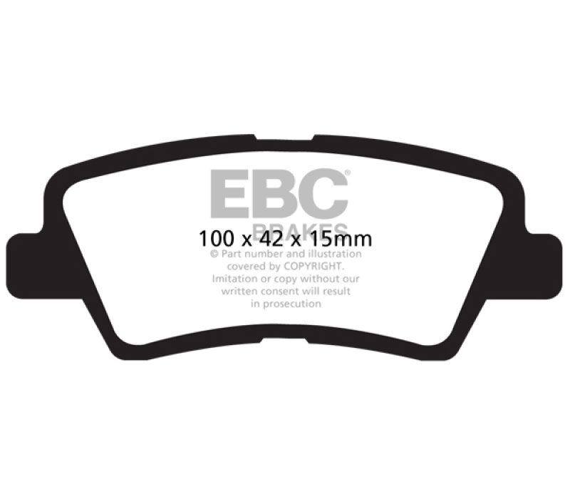 EBC dp21875 | 12+ Hyundai Accent 1.6 Greenstuff Rear Brake Pads; 2012-2023