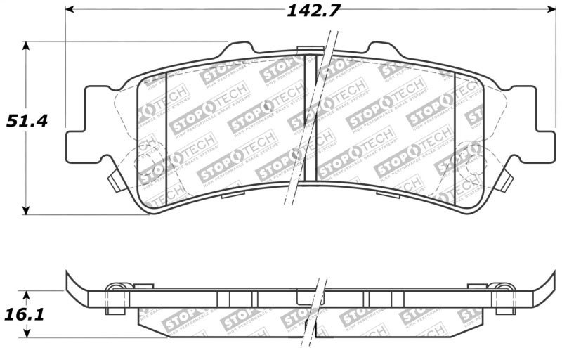 Stoptech 309.07920 | StopTech Sport Brake Pads GMC Yukon exc Limited Slip Axle, Rear; 2000-2002