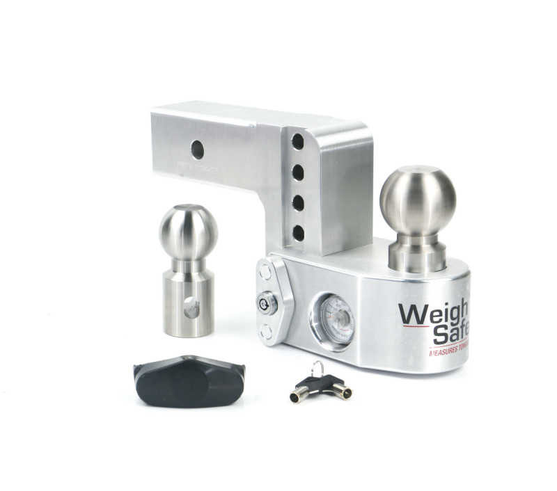 Weigh Safe ws425 | 4in Drop Hitch w/Built-in Scale & 2.5in Shank (10K/18.5K GTWR) - Aluminum