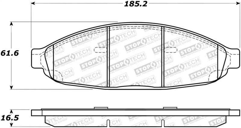 Stoptech 308.09970 | StopTech Street Brake Pads Chrysler Pacifica, Front; 2004-2008