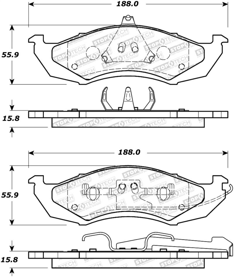 Stoptech 308.04170 | StopTech Street Brake Pads Mercury Cougar, Front; 1989-1992