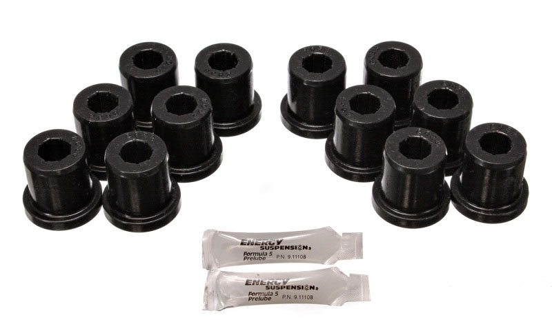 Energy Suspension 8.2106g | 81-89 Toyota FJ40/FJ60 Landcruiser 2/4WD Blk Front & Rear Leaf Spring Bushing Set; 1981-1989