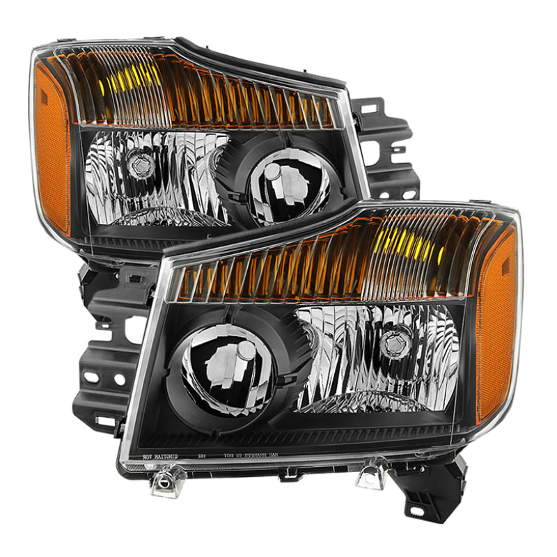 SPYDER 9033025 | xTune Nissan Titan 04-15 (08-15 OE Style ) OEM Head Lights set - Black HD-JH-NTI08-AM-BK; 2004-2015