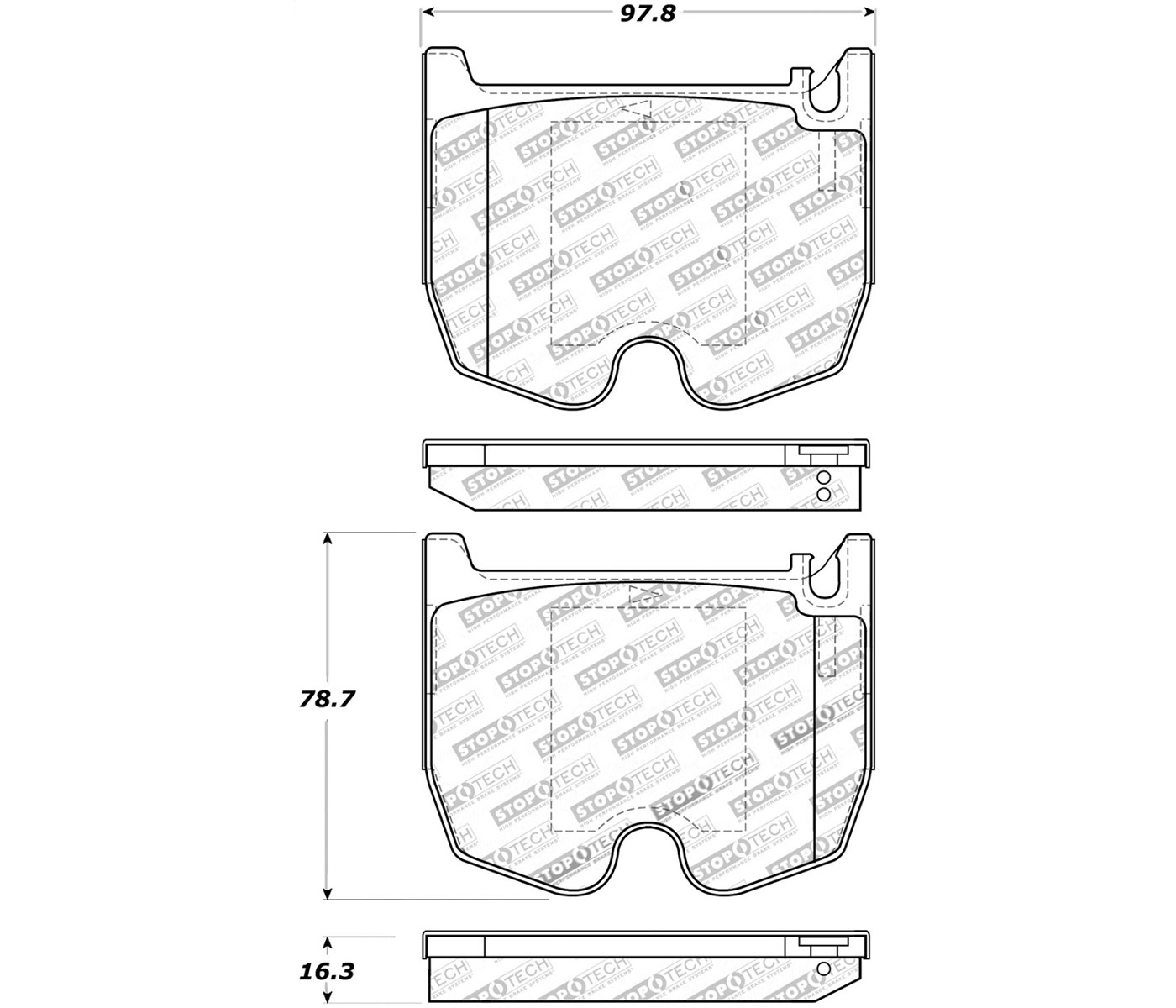 Stoptech 309.09830 | StopTech Sport Brake Pads Mercedes-Benz E55 AMG, Front; 2003-2005