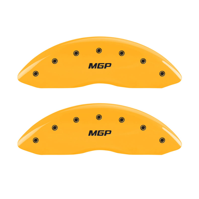 MGP 18031SMGPYL | MGP 4 Caliper Covers Engraved Front & Rear MGP Yellow Finish Black Char 2004 Pontiac Bonneville; 2004-2005