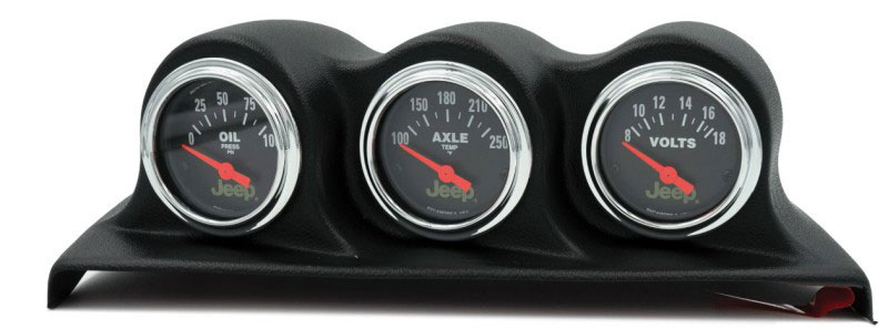 AutoMeter 8200 | Autometer 07-10 Jeep Wrangler JK Oil PSI/Axle Temp/Volt 3 Piece Gauge Kit; 2007-2010