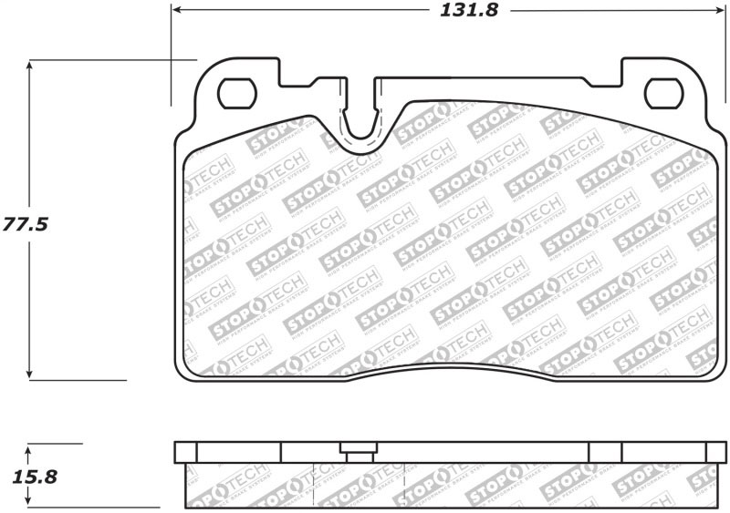 Stoptech 305.16630 | StopTech Street Select Brake Pads Porsche Macan Base 345mm Front Disc, Front; 2015-2016