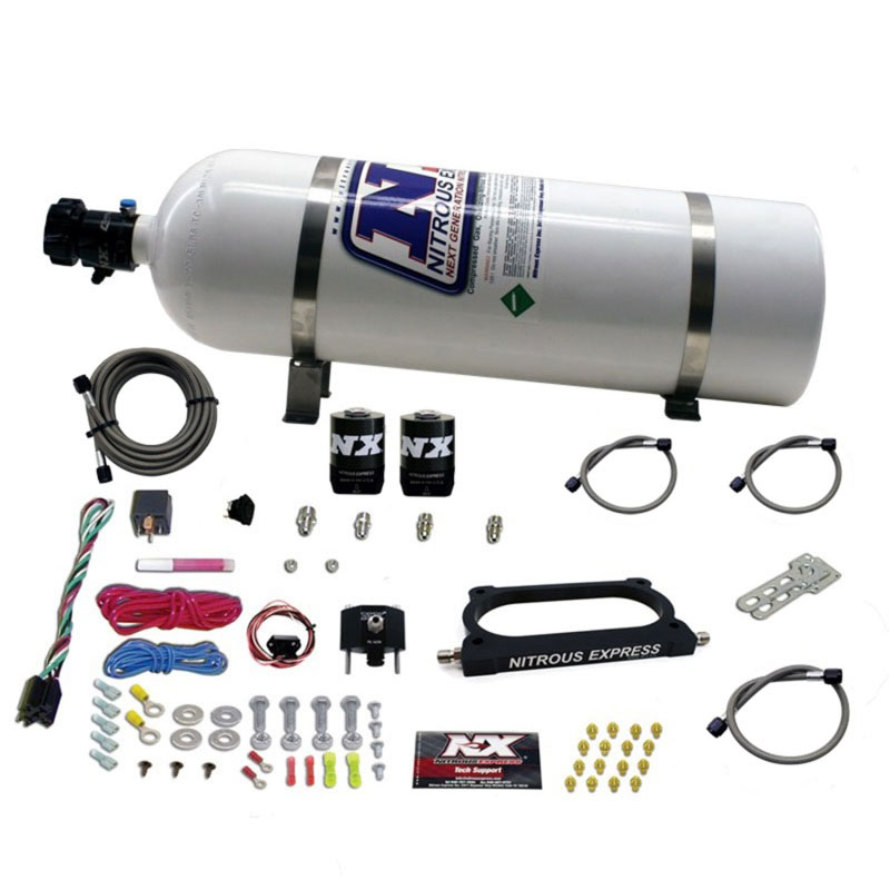 Nitrous Express 20949-15 | 07-14 Ford Mustang GT500 Nitrous Plate Kit (50-250HP) w/15lb Bottle; 2007-2014