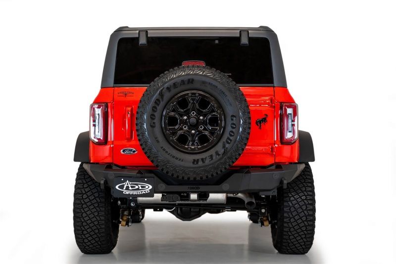 Addictive Desert Designs r23012na01na | 2021+ Ford Bronco Rock Fighter Rear Bumper - Hammer Black; 2021-2023