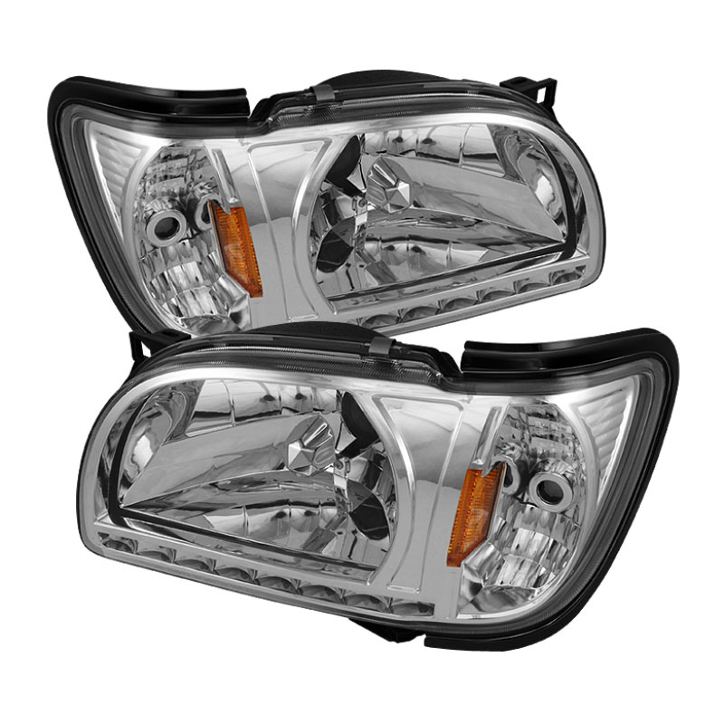 SPYDER 5056344 | xTune Toyota Tacoma 1-Piece with Black Trim Corner Crystal Headlights - Chrome; 2001-2004