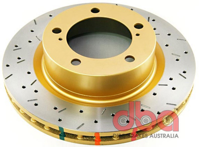 DBA 42722xs | 07+ Toyota Landcruiser 200 Series Front Drilled and Slotted 4000 Series Rotor; 2007-2020