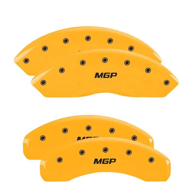 MGP 15206SMGPYL | MGP 4 Caliper Covers Engraved Front & Rear MGP Yellow finish black ch; 2012-2015