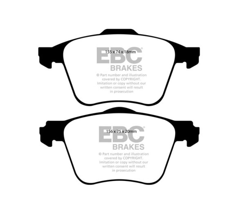 EBC dp21914 | 11+ Volvo S60 2.5 Turbo T5 (315mm Front Rotors) Greenstuff Front Brake Pads; 2011-2023