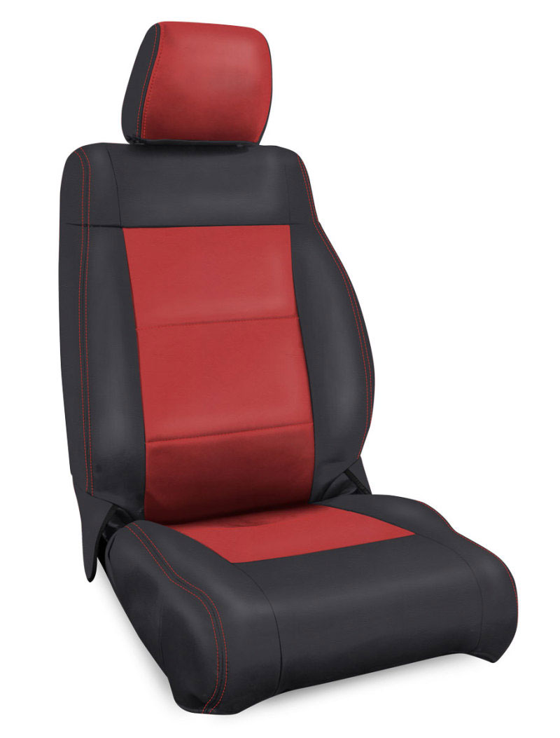 PRP Seats b016-05 | PRP 07-10 Jeep Wrangler JK Front Seat Covers/2 door or 4 door (Pair) - Black/Red; 2007-2010