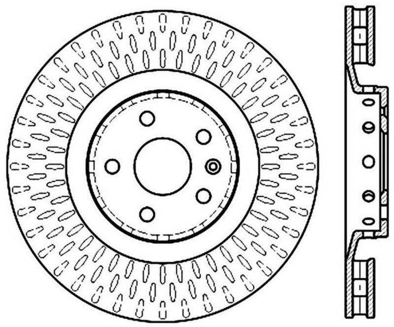 Stoptech 127.62128R | StopTech Cadillac CTS Sport Drilled/Slotted Rotor, Front Right; 2009-2015