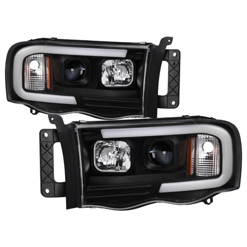 SPYDER 5084606 | Spyder 02-05 Dodge Ram 1500 Light Bar Projector Headlights - Black (PRO-YD-DR02V2-LB-BK); 2002-2005