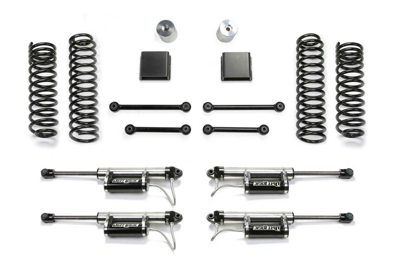 Fabtech k4164dl | 2020 Jeep Gladiator JT 6 Cyl 4WD 3in Sport II System w/DL 2.25 Resi Shocks; 2020-2024