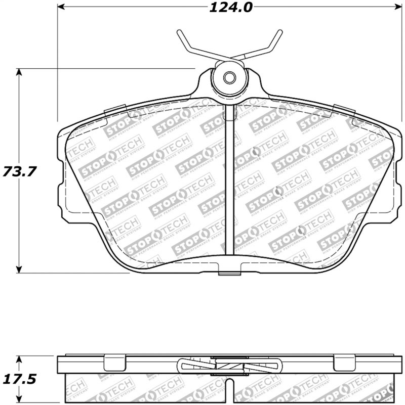 Stoptech 308.05980 | StopTech Street Brake Pads Mercury Cougar Sport Pkg, Front; 1996-1997