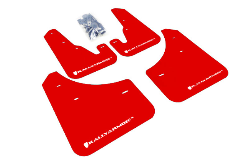 Rally Armor mf9-ur-rd/wh | 2004-2009 Mazda3/Speed 3 UR Red Mud Flap w/ White Logo; 2004-2009