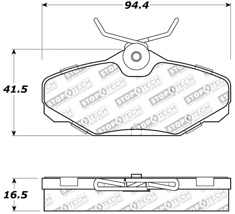 Stoptech 309.06100 | StopTech Sport Brake Pads Ford Taurus, Rear; 1993-2005