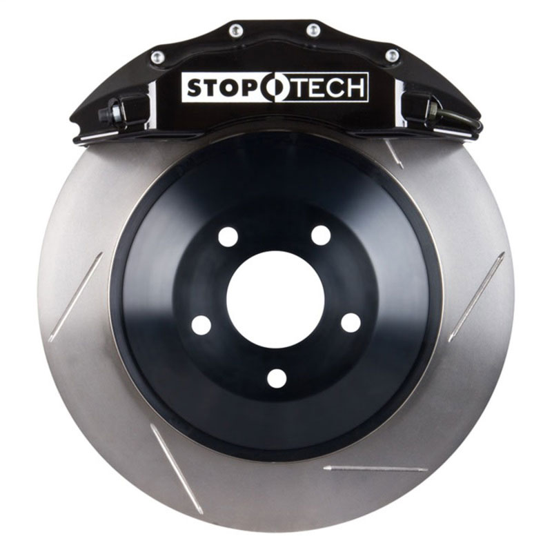 Stoptech 82.241.6100.51 | StopTech Dodge Magnum Big Brake Kit 6 Piston Black Calipers & 1-Piece No Coating Slotted Rotors, Front; 2005-2008