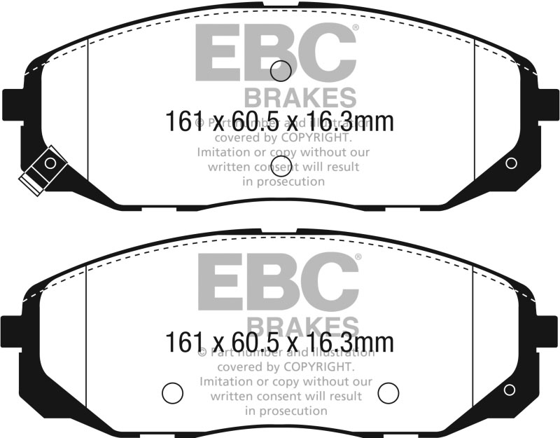 EBC dp43061r | 2015+ Kia Sedona 3.3L Yellowstuff Front Brake Pads; 2015-2024