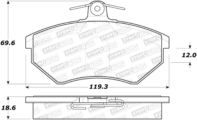 Stoptech 308.07800 | StopTech Street Brake Pads Volkswagen Corrado, Front; 1990-1995