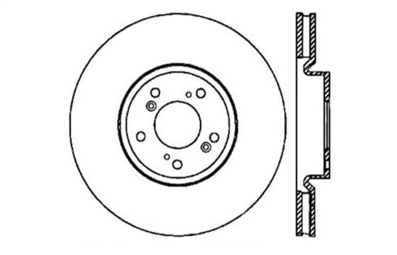 Stoptech 128.40069R | StopTech Honda Ridgeline Sport Cryo Cross Drilled Rotor, Front Right; 2006-2014