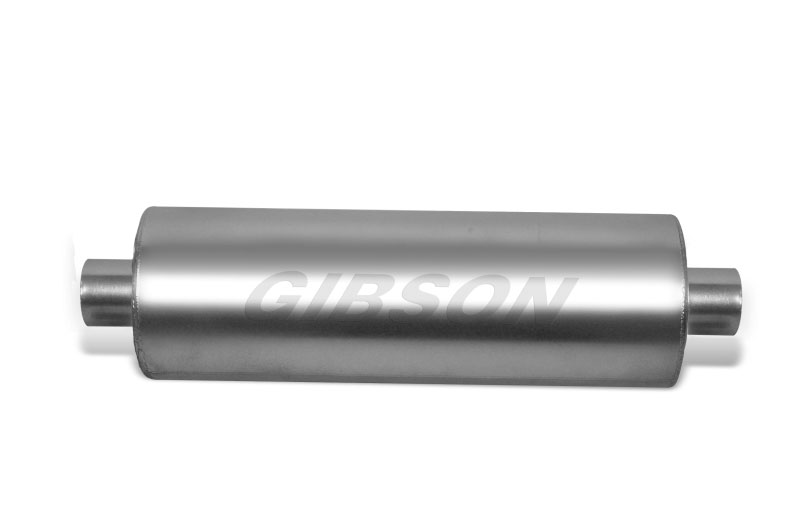 Gibson 788707s | SFT Superflow Center/Center Round Muffler - 8x24in/3.5in Inlet/3.5in Outlet - Stainless