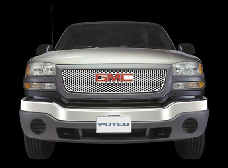 Putco 84110 | 01-02 GMC Sierra HD w/ Logo CutOut Punch Stainless Steel Grilles; 2001-2002