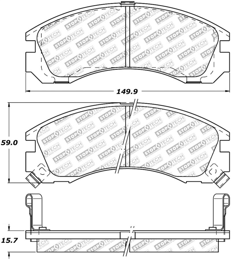 Stoptech 305.05300 | StopTech Street Select Brake Pads Mitsubishi 3000GT Spyder SL, Front; 1995-1996