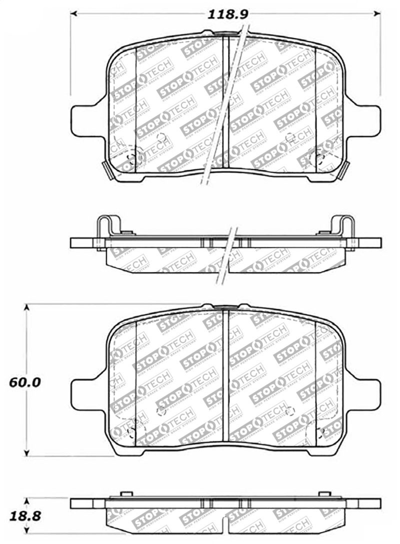 Stoptech 305.10280 | StopTech Street Select Brake Pads Pontiac G5, Front; 2007-2008