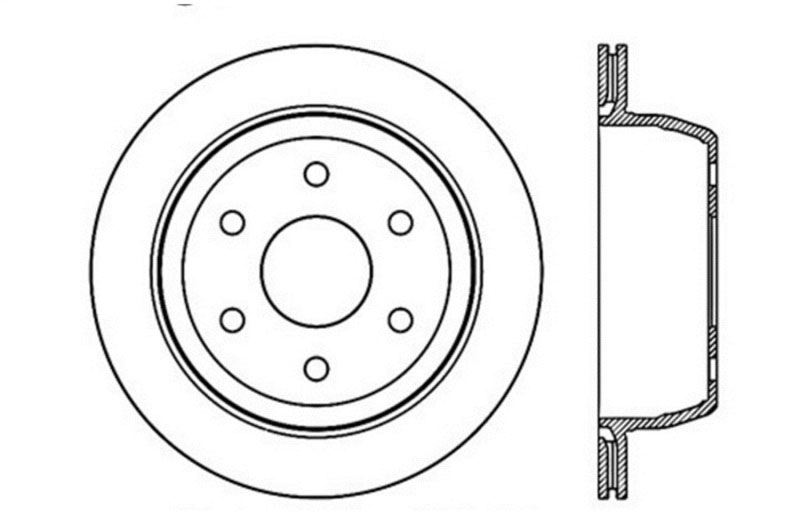 Stoptech 127.66041L | StopTech GMC Sierra 1500 Classic Sport Drilled/Slotted Rotor, Rear Left; 2007-2007