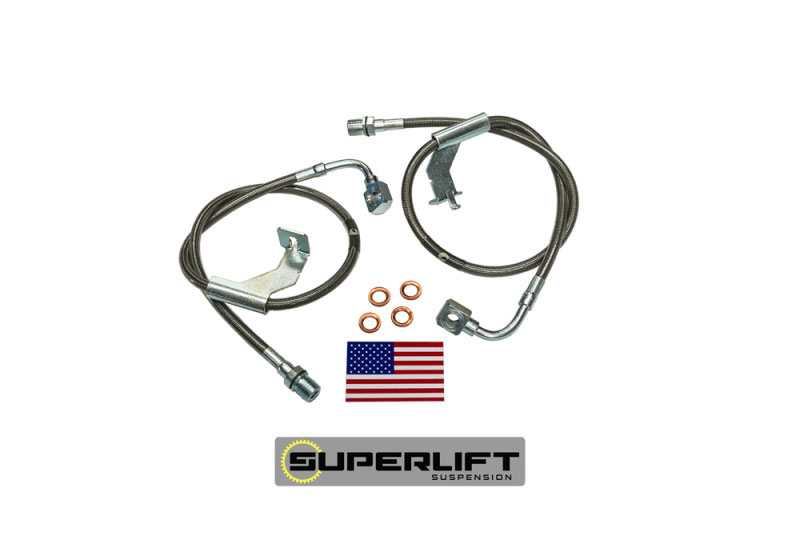 Superlift 91365 | 1987 GM Pickup/87-91 Blazer/Suburban w/ 8-12in Lift Kit (Pair) Bullet Proof Brake Hoses; 1987-1991