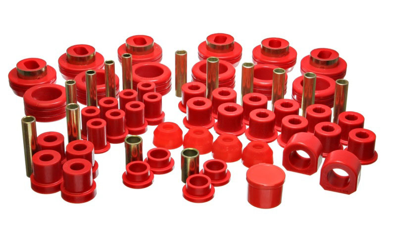 Energy Suspension 3.18103r | 81-87 Chevy/GMC 4WD (w/ Aftermarket Frt Springs) Red Hyper-flex Master Bushing Set; 1981-1987