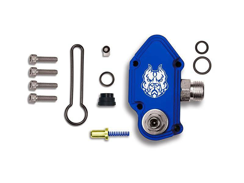 Sinister Diesel sd-fuelblk-6.0-adj | 03-07 Ford Powerstroke 6.0L Blue Spring Kit with Adjustable Billet Spring Housing; 2003-2007