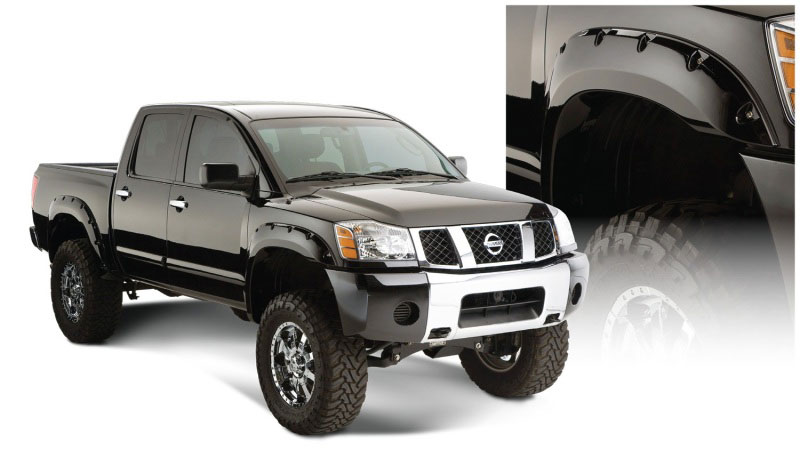 Bushwacker 70013-02 | 04-15 Nissan Titan Pocket Style Flares 2pc - Black; 2004-2015