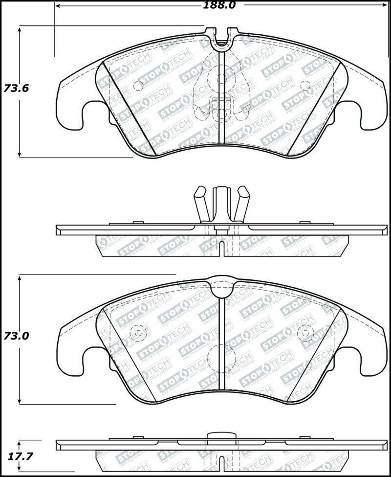 Stoptech 305.13220 | StopTech Street Select Brake Pads Audi A4 allroad 320mm Front Disc, Front; 2013-2015