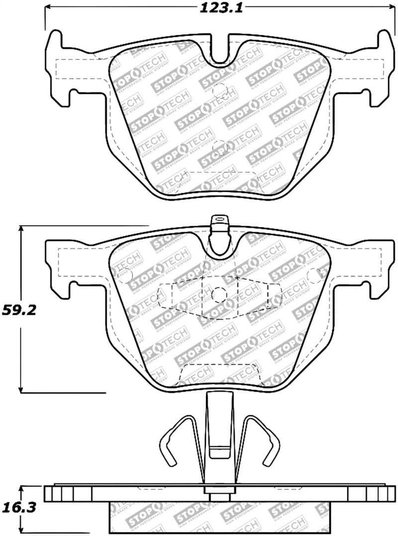 Stoptech 305.11700 | StopTech Street Select Brake Pads BMW X1 xDrive 28i, Rear; 2010-2014