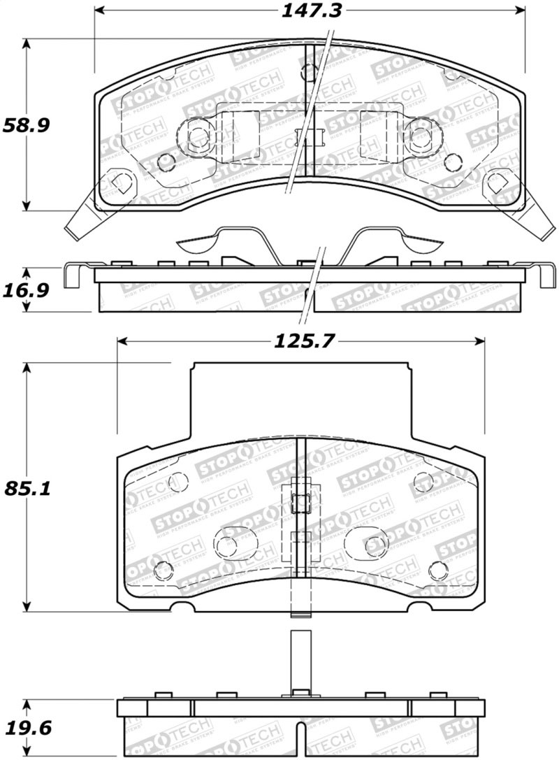 Stoptech 308.04590 | StopTech Street Brake Pads Chevrolet C3500 DRW, Front; 1990-2000