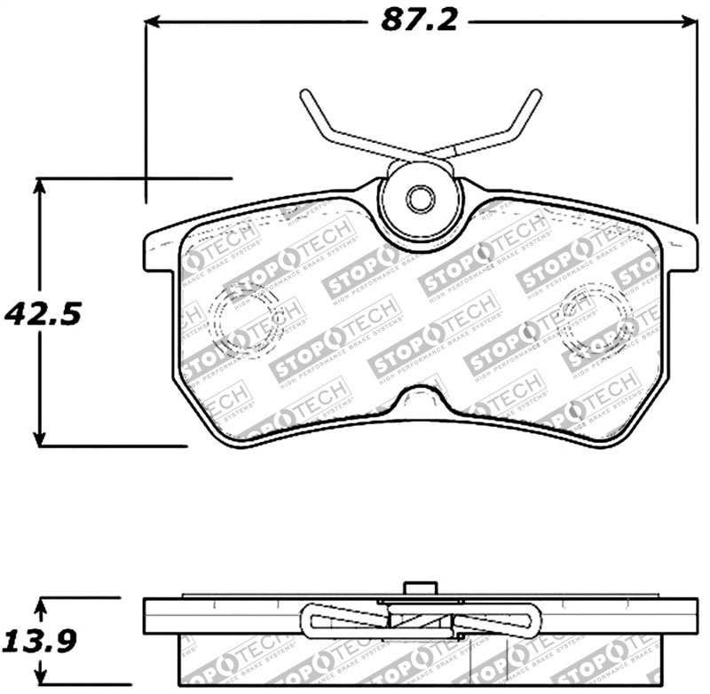 Stoptech 309.08860 | StopTech Sport Brake Pads Ford Fiesta Performance Pkg, Rear; 2014-2017