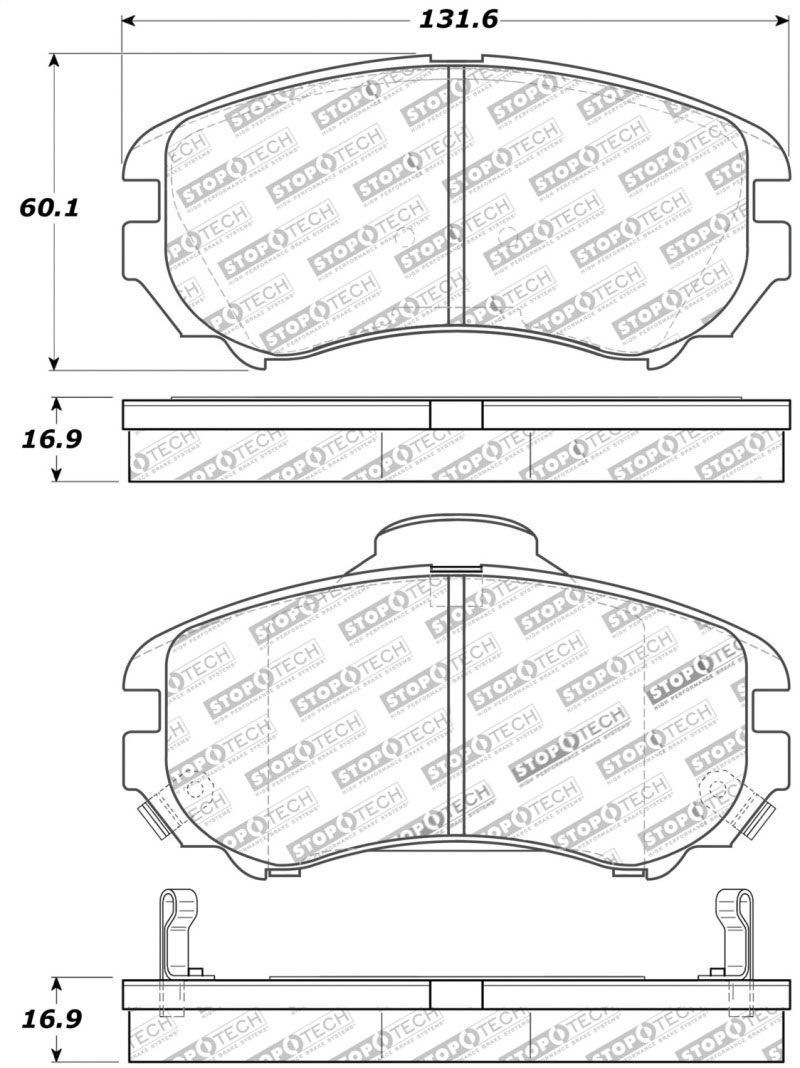 Stoptech 308.09240 | StopTech Street Brake Pads Kia Soul, Front; 2010-2013