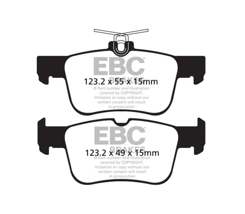 EBC ud1665 | 13+ Ford Fusion 1.6 Turbo Ultimax2 Rear Brake Pads; 2013-2023