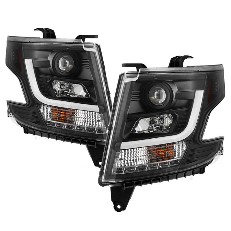 SPYDER 5082541 | Spyder Chevy Suburban -2016 Projector Headlights - DRL LED - Black - (PRO-YD-CTA15-DRL-BK); 2015-2016