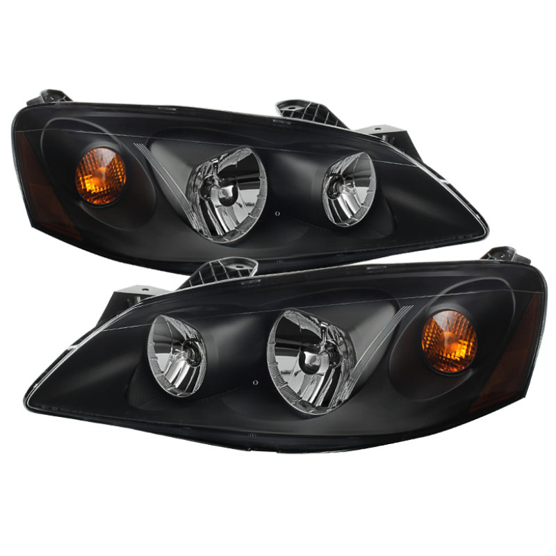 SPYDER 9023668 | Xtune Pontiac G6 05-10 (09-10 Fit w/Amber Turn Signal) Crystal Headlights Black HD-JH-PG605-AM-BK; 2005-2010